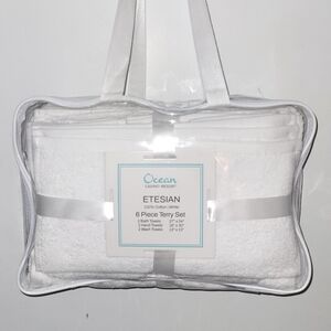 Etesian 100% Cotton Super Soft 6-pc White Towel Set